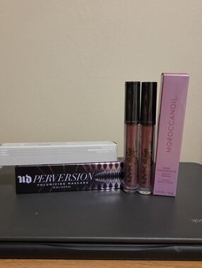 NYX Lip Gloss, UD Perversion Mascara, Moroccanoil Full Size Lot,  r.e.m. mascara